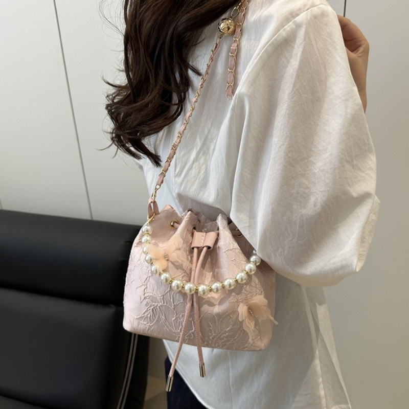 Beaded Trim Fringe - Tas Tangan Renda Elegan dengan Tali