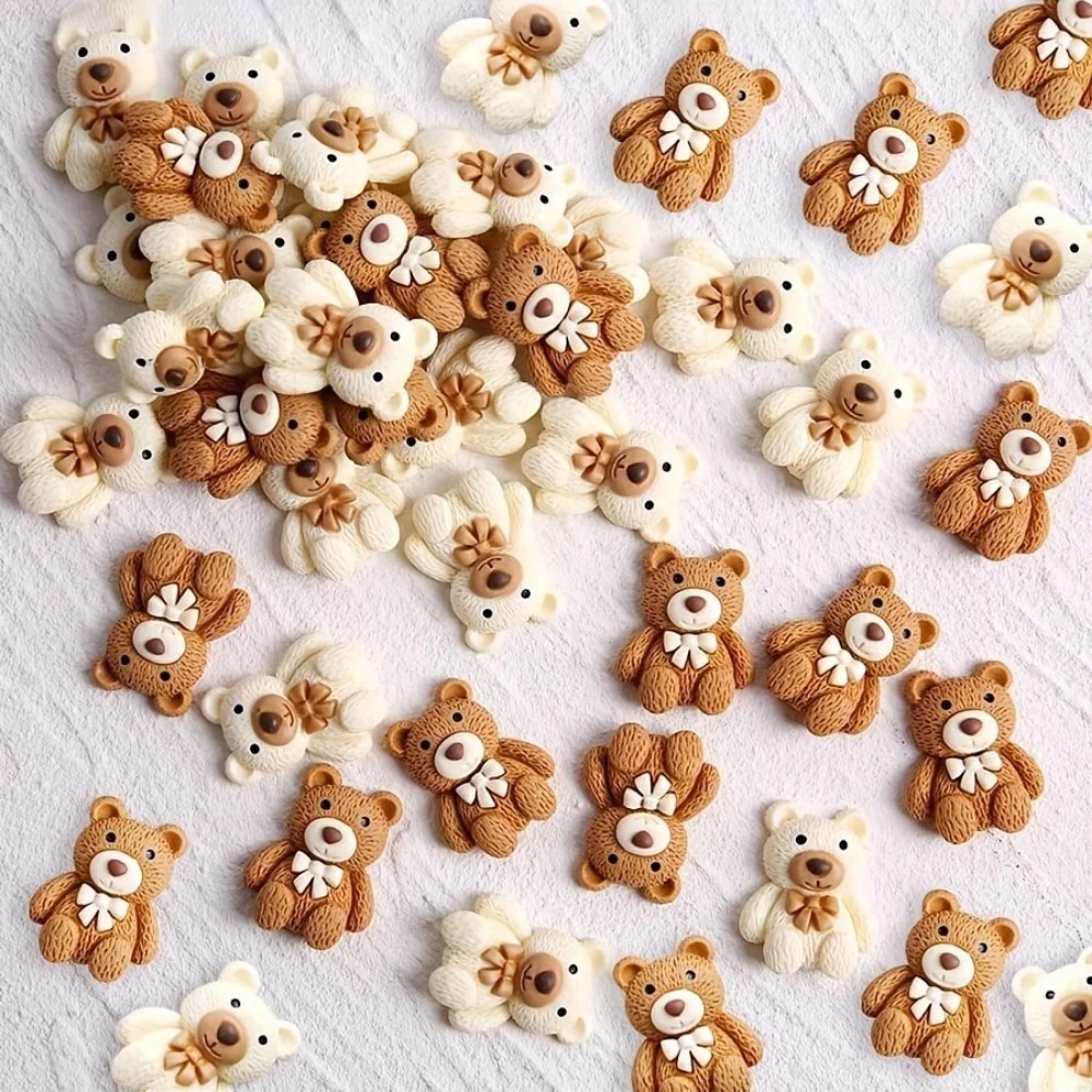 Embellishments For Scrapbooking - 10-100 Buah Kartun Beige Kopi Beruang