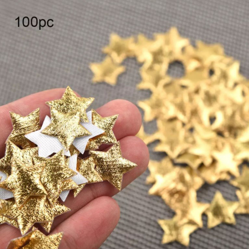 Embellishments For Scrapbooking - 100 buah bintang emas/perak untuk dekorasi