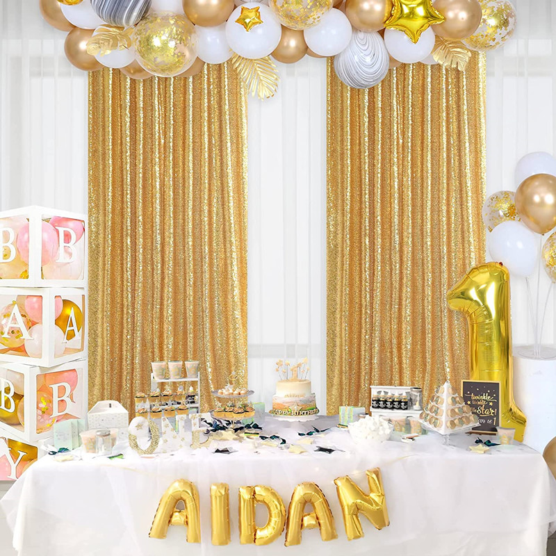 Tirai latar belakang payet ema - Sequin Fabric Panel ulasan dan harga