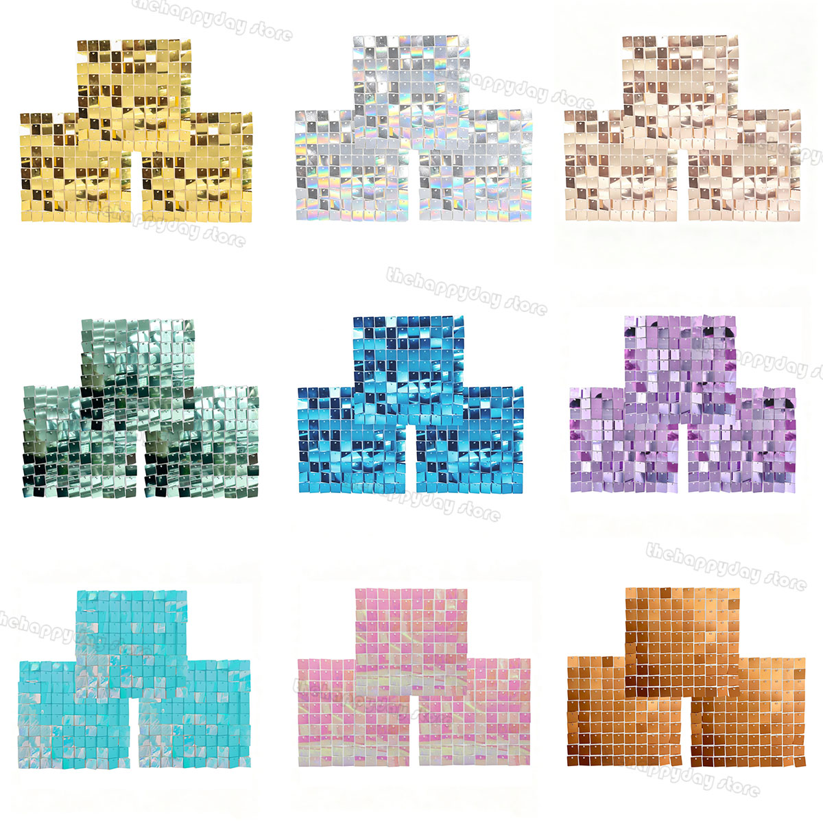 18-3Pcs Panel Latar Belakang D - Sequin Fabric Panel ulasan dan harga