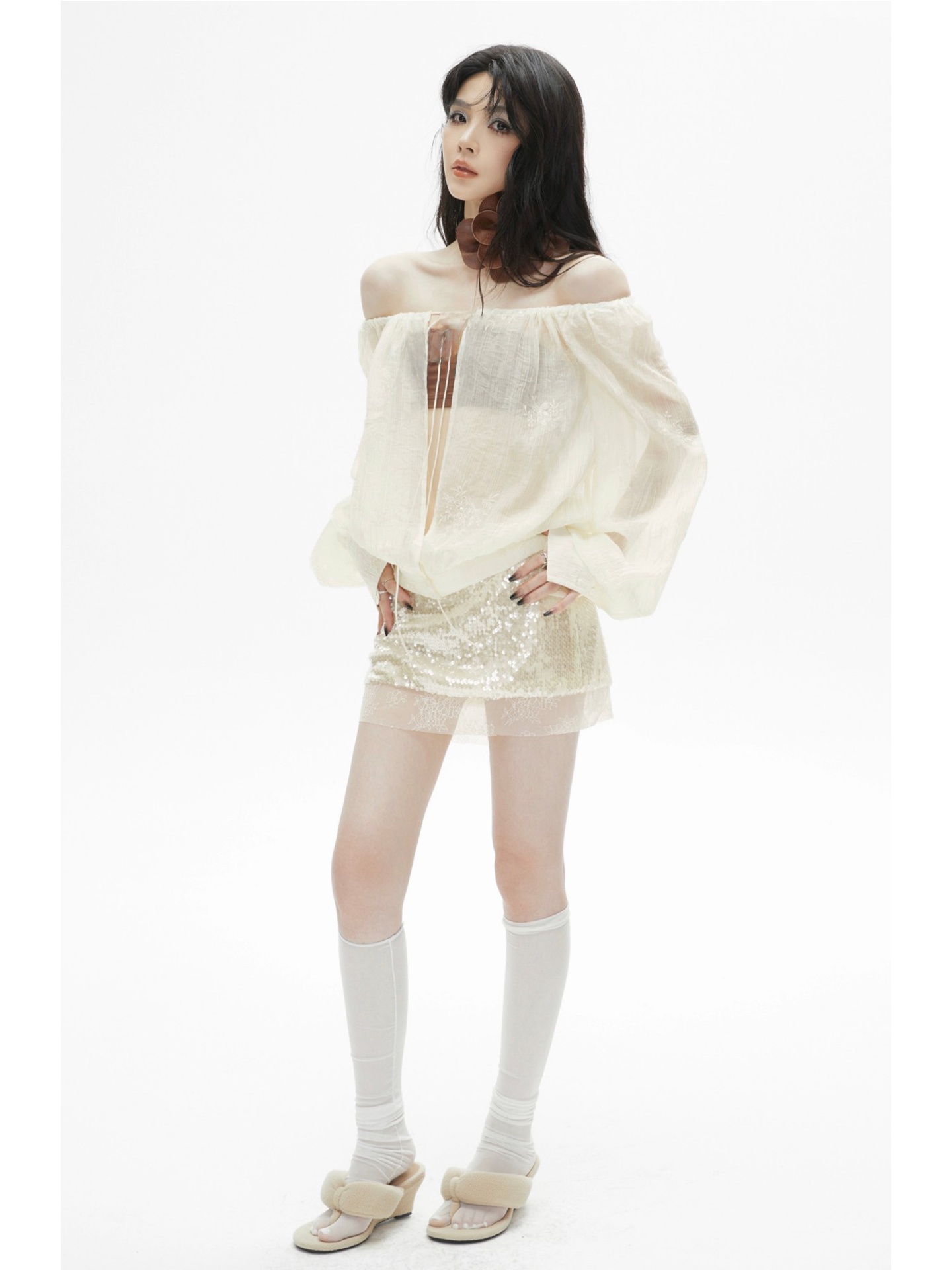 Rok Panel Berpayet Mengkilap P - Sequin Fabric Panel ulasan dan harga
