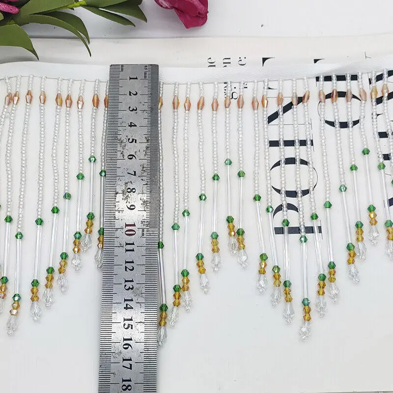 Tabung Kaca Pinggiran Rumbai 1 - Beaded Trim Fringe ulasan dan harga